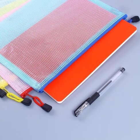 3 Pack Mesh Zipper Bags A4 Plastic Zipper File Bags for Office Travel School Supplies Home Organization Storage in Saudi Arabia