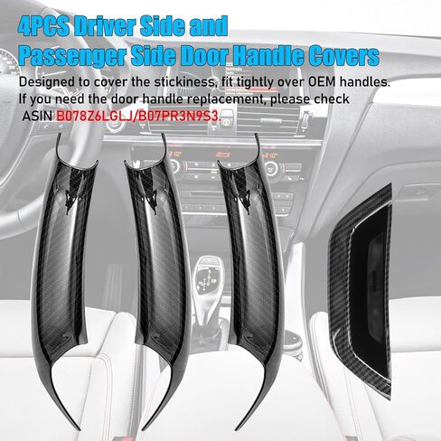 Jaronx Compatible with BMW X3 F25/X4 F26 Door Handle Covers,3PCS Door Pull Handle Covers for BMW X3 F25 2010-2016, X4 F26 2014-2017, Left and Right Side Door Handle Interior Door Pull Handle(Black) in Saudi Arabia