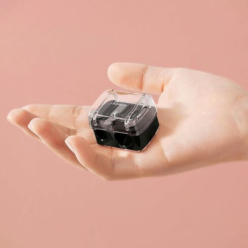 3 PCS Double Hole Cosmetic Pencil Sharpener for Lipstick Eyeliner Brow and Lip Liner Precision Tool, Black in Saudi Arabia