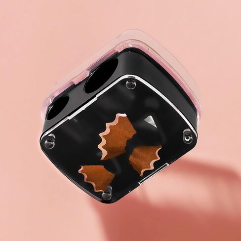 3 PCS Double Hole Cosmetic Pencil Sharpener for Lipstick Eyeliner Brow and Lip Liner Precision Tool, Black in Saudi Arabia