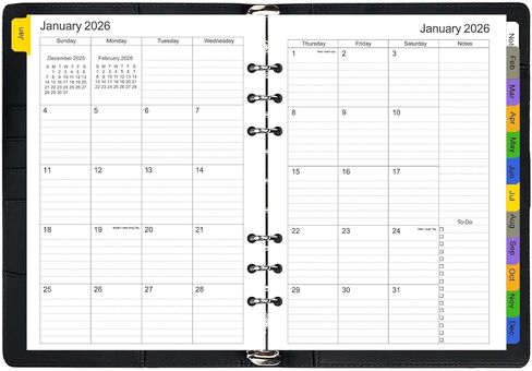Tiankool 2026 Planner Refill for A5 6-Ring Binder,Weekly & Monthly Planner Inserts Runs from Jan 2026 to Dec 2026, 5-3/4" x 8-1/4" in Saudi Arabia