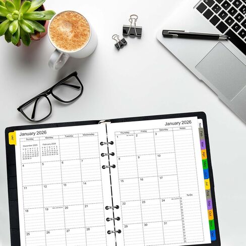 Tiankool 2026 Planner Refill for A5 6-Ring Binder,Weekly & Monthly Planner Inserts Runs from Jan 2026 to Dec 2026, 5-3/4" x 8-1/4" in Saudi Arabia