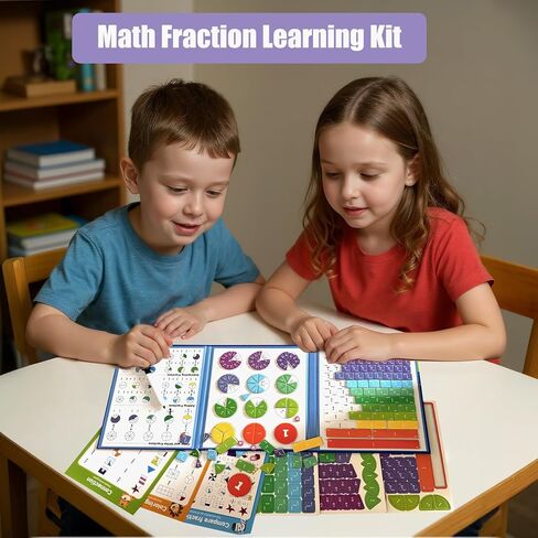 Magnetic Fraction Demonstration Book – 164CPS Magnetic Fraction Learning Tiles Montessori Manipulatives for Elementary School, Fraction Educational Puzzle for Classroom & Homeschool Toys for Kids in Saudi Arabia