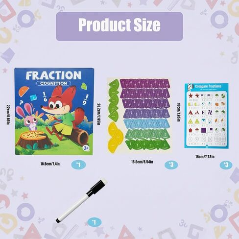 Magnetic Fraction Demonstration Book – 164CPS Magnetic Fraction Learning Tiles Montessori Manipulatives for Elementary School, Fraction Educational Puzzle for Classroom & Homeschool Toys for Kids in Saudi Arabia