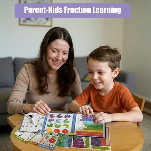 Magnetic Fraction Demonstration Book – 164CPS Magnetic Fraction Learning Tiles Montessori Manipulatives for Elementary School, Fraction Educational Puzzle for Classroom & Homeschool Toys for Kids in Saudi Arabia