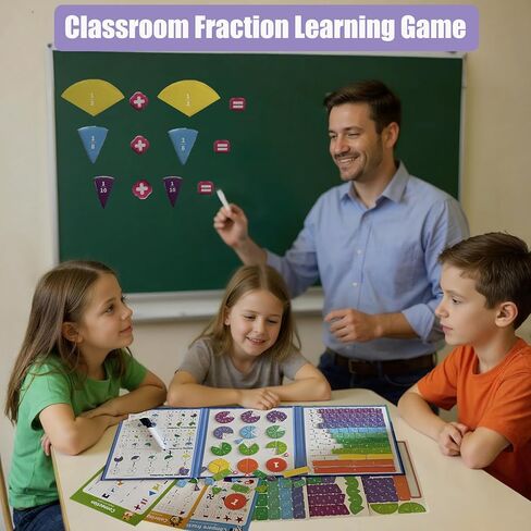 Magnetic Fraction Demonstration Book – 164CPS Magnetic Fraction Learning Tiles Montessori Manipulatives for Elementary School, Fraction Educational Puzzle for Classroom & Homeschool Toys for Kids in Saudi Arabia