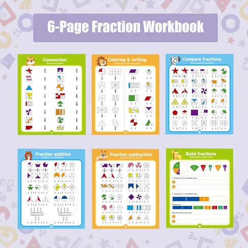 Magnetic Fraction Demonstration Book – 164CPS Magnetic Fraction Learning Tiles Montessori Manipulatives for Elementary School, Fraction Educational Puzzle for Classroom & Homeschool Toys for Kids in Saudi Arabia