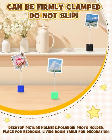 eZAKKA Table Number Holders,12 pcs Rainbow Colors Photo Clip Stand，Place Card Holders for Table ，Picture Holders for Memo Menu Note，Memory Photo，Table Number Stands for Office Home Wedding Christmas in Kuwait