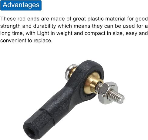 uxcell M2xL19mm Ball Rods End Head Ball Joint Buckle Steering Connecting Tie for RC Model with Screw and Nut 30Pcs in Saudi Arabia