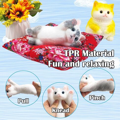 Hand Painted Cat Squishy Toys，Large Ultra Soft Kitty Squeeze Fidget Toy for Stress Relief ,Kawaii Squishies Sticky Animal Toy for Adults Kids,Decompression Sensory Balls for Autism in Saudi Arabia