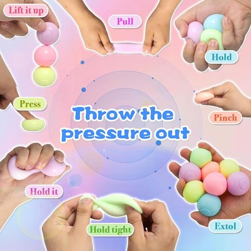 6pcs 2.4in Lumi Balls,Dream Balls,Glow in The Dark Sticky Ball That Stick to The Ceiling,Elevated Stress Balls for Kids and Adults,Stocking Stuffers,ASMR Cool Stuff for Teens in Kuwait