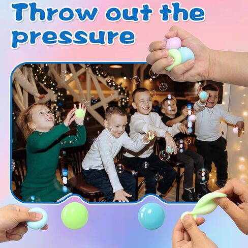 6pcs 2.4in Lumi Balls,Dream Balls,Glow in The Dark Sticky Ball That Stick to The Ceiling,Elevated Stress Balls for Kids and Adults,Stocking Stuffers,ASMR Cool Stuff for Teens in Kuwait