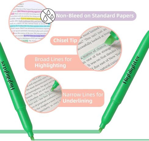 Highlighters Assorted Colors, Highlighters for School with Soft Chisel Tips, Bible Highlighter No Bleed, Quick-Drying Highlighter Markers for Teacher Students, Classroom Must Have, 24 Pack in Saudi Arabia