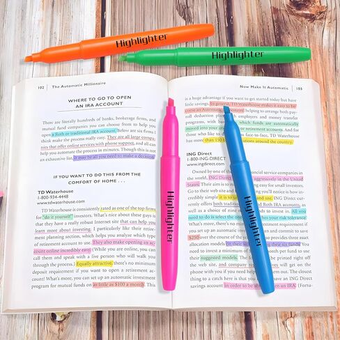 Highlighters Assorted Colors, Highlighters for School with Soft Chisel Tips, Bible Highlighter No Bleed, Quick-Drying Highlighter Markers for Teacher Students, Classroom Must Have, 24 Pack in Saudi Arabia