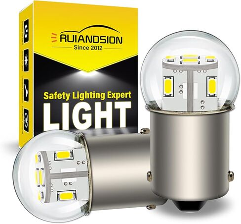 Ruiandsion 2 قطعة 1156 LED لمبة 6 فولت BA15S P21W 7506 أبيض دافئ 3014 12SMD LED شرائح LED احتياطية عكس بدوره إشارة أضواء خلفية in Saudi Arabia