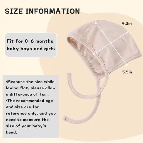 Bamery Infant Baby Bonnet 0-6 Months Newborn Boy Beanie Hat Soft Cotton Baby Girl Turbans Set Single Layer for Spring in Kuwait