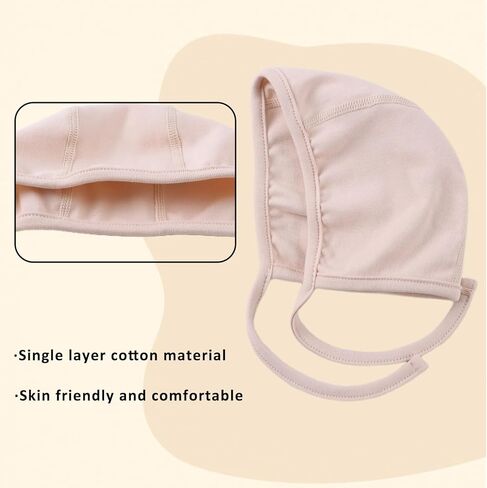 Bamery Infant Baby Bonnet 0-6 Months Newborn Boy Beanie Hat Soft Cotton Baby Girl Turbans Set Single Layer for Spring in Kuwait