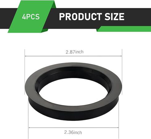 4 PCS Wheel Hub Centric Rings, 73.1mm-60.1mm Plastic Reducer Hubcentric Rings, Fill Gaps Eliminate Vibration, Universal Wheel Modification Accessories for Cars Trucks (Black)​ in Saudi Arabia