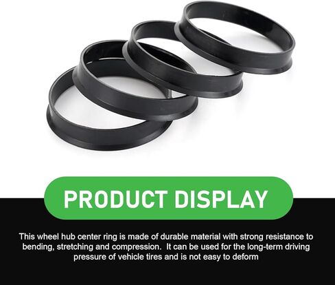 4 PCS Wheel Hub Centric Rings, 73.1mm-60.1mm Plastic Reducer Hubcentric Rings, Fill Gaps Eliminate Vibration, Universal Wheel Modification Accessories for Cars Trucks (Black)​ in Saudi Arabia