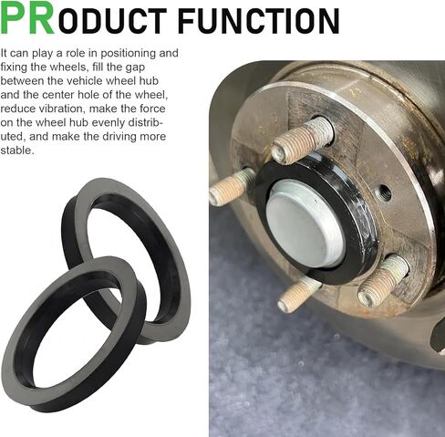 4 PCS Wheel Hub Centric Rings, 73.1mm-60.1mm Plastic Reducer Hubcentric Rings, Fill Gaps Eliminate Vibration, Universal Wheel Modification Accessories for Cars Trucks (Black)​ in Saudi Arabia
