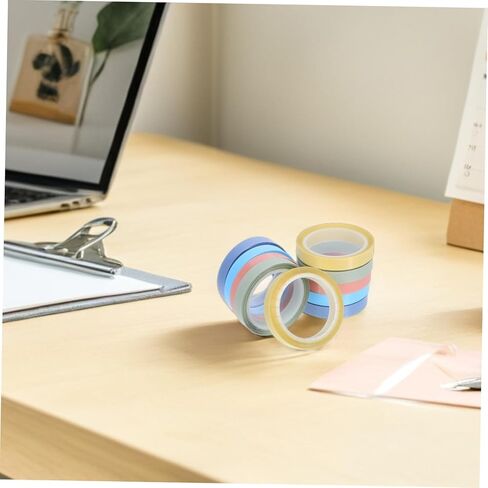 Tofficu 10rolls Transparent Writable Highlighter Tape for Books Removable Sticky Index Tabs Colors for School and Office Use in Saudi Arabia