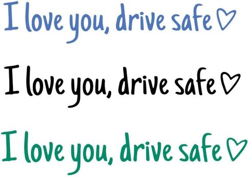 Vinyl Decal for Car,5 Counts Set I Love You Drive Safe Car Mirror Decal,Car Rearview Mirror Sticker,Universal Car Accessory. (Black* Blue * Green) in Saudi Arabia