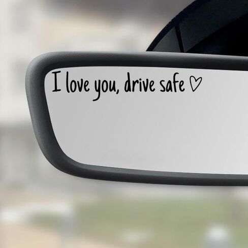 Vinyl Decal for Car,5 Counts Set I Love You Drive Safe Car Mirror Decal,Car Rearview Mirror Sticker,Universal Car Accessory. (Black* Blue * Green) in Saudi Arabia