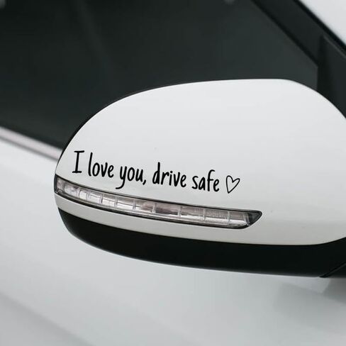 Vinyl Decal for Car,5 Counts Set I Love You Drive Safe Car Mirror Decal,Car Rearview Mirror Sticker,Universal Car Accessory. (Black* Blue * Green) in Saudi Arabia