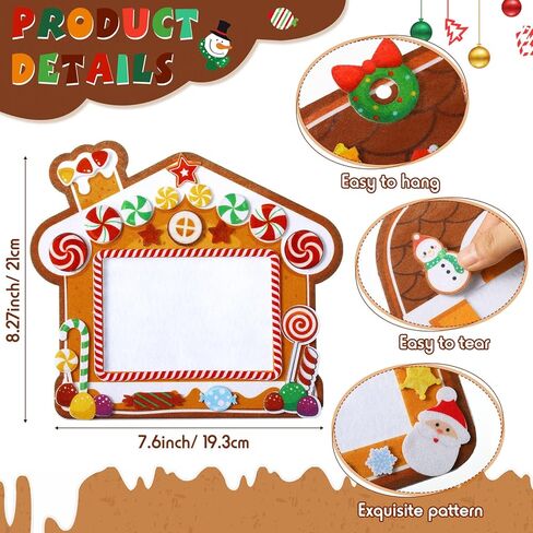 مجموعة إطارات الصور اليدوية من Blosssound 324 قطعة لعيد الميلاد DIY إطار صورة لمنزل الزنجبيل لعيد الميلاد ورجل الثلج وملصقات سانتا لعيد الميلاد وحفلات العطلات والفصول الدراسية DIY لتزيين شجرة النشاط (منزل خبز الزنجبيل) in Kuwait