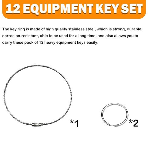 WAH LIN PARTS 67 Heavy Equipment Master Key Set Construction Operator Equipment Ignition Keys for JD JCB Case Caterpillar Hyster Kubota Yanmar Genie JLG Komatsu Kobelco Toyota and Volvo in Saudi Arabia