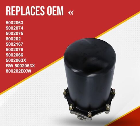 منتجات Mytee مجفف هواء AD-9 مع غطاء عادم ومحول يستبدل 5002074، Bendix 5002063، 5002066، Freightner BW 5002063 in Saudi Arabia
