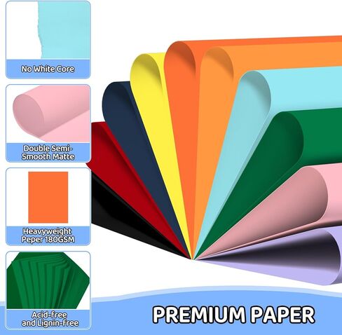 Cardstock 8.5 X 11، 40 ورقة من البطاقات الصفراء الفاتحة، ورق نسخ 65 رطل/ 180 جرامًا للمتر المربع، ورق طابعة البطاقات للفنون والرسم والدعوات وبطاقات DIY والحرف اليدوية والبناء ومستلزمات المدرسة والمكتب in Kuwait