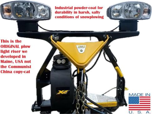Headlight 3" Spacer Riser KIT for Western Fisher SnowEx snowplows (Original Developed and Made in Maine, USA Product) Industrial Powder-Coated Heavy-Duty Steel in Saudi Arabia