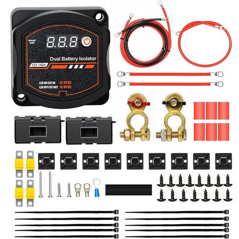 HALENBA Dual Battery Isolator Kit 12V 140Amp-Smart Battery Isolator with Voltage Sensitive Relay (VSR) for Cars, Boats & RVs - Easy Install, Waterproof, & Reliable Power Management in Saudi Arabia