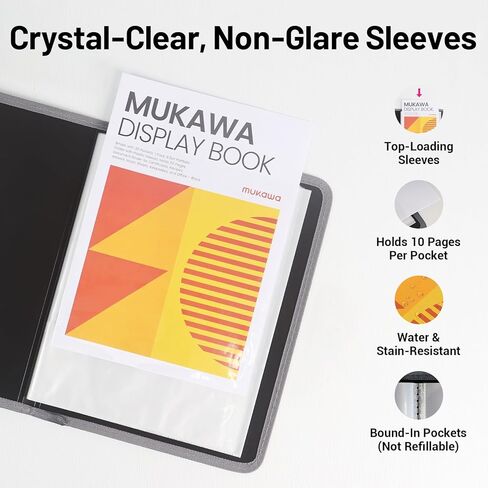1 Pack 30-Pocket Binder, 8.5x11 (Black) Size Portfolio Folder with Clear Sleeves, Display 60 Pages,Presentation Folder, Art Portfolio Folder & Document Organizer For School& Office in Saudi Arabia
