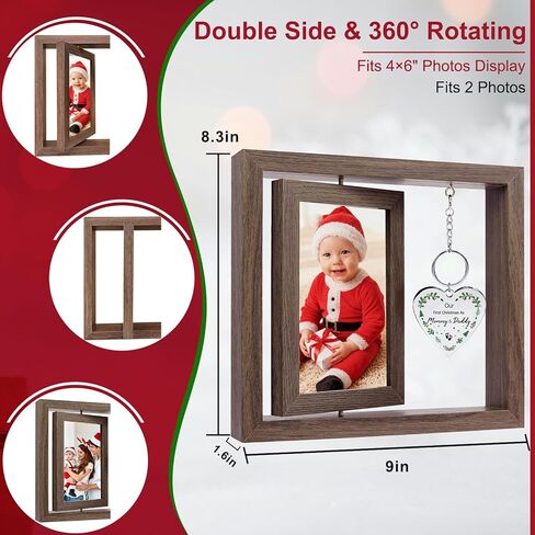 Wedding Gifts for Couples 2024,Rotating Floating Mr and Mrs Picture Frame,4x6 Rustic Picture Frame Engagement Gifts for Couples,Bridal Shower Gifts for Bride to Be in Kuwait