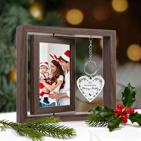 Wedding Gifts for Couples 2024,Rotating Floating Mr and Mrs Picture Frame,4x6 Rustic Picture Frame Engagement Gifts for Couples,Bridal Shower Gifts for Bride to Be in Kuwait