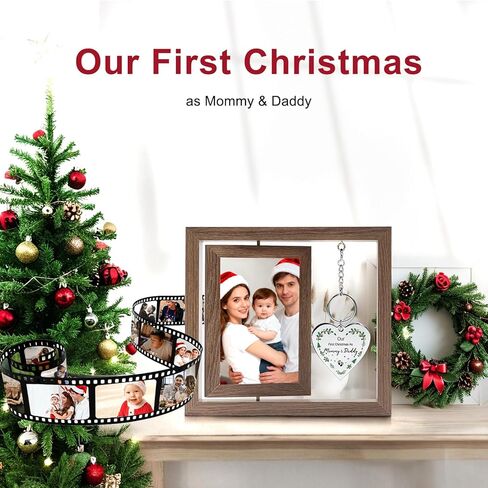 Wedding Gifts for Couples 2024,Rotating Floating Mr and Mrs Picture Frame,4x6 Rustic Picture Frame Engagement Gifts for Couples,Bridal Shower Gifts for Bride to Be in Kuwait