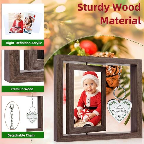 Wedding Gifts for Couples 2024,Rotating Floating Mr and Mrs Picture Frame,4x6 Rustic Picture Frame Engagement Gifts for Couples,Bridal Shower Gifts for Bride to Be in Kuwait