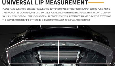 5-Section Universal Front Bumper Lip Spoiler, Gloss Black ABS Splitter for Sedan Coupe Hatchback, 56-72 Inch Adjustable Body Kit in Saudi Arabia