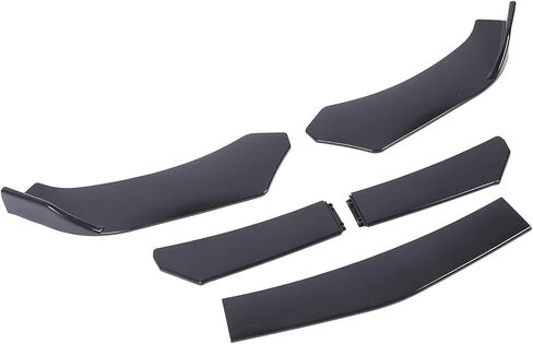 5-Section Universal Front Bumper Lip Spoiler, Gloss Black ABS Splitter for Sedan Coupe Hatchback, 56-72 Inch Adjustable Body Kit in Saudi Arabia