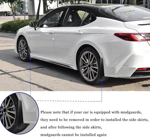 الشفة الأمامية المصد 3 قطع وامتدادات التنانير الجانبية 4 قطع لسيارة Toyota Camry SE XSE 2018-2024 8th 8.5th Yofer Style أطقم الجسم بالكامل (أسود لامع، لكامري 2018-2024) in Kuwait