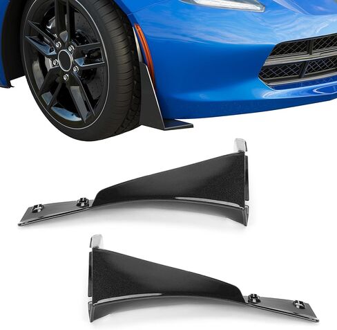 HECASA Front Bumper Lower Splitter Side Extension Winglets Compatible with 2014-Up Corvette C7 / EOS Z06 Stage 3 Style Replacement for 22922353 ABS Plastic Painted Light Gray Metallic Pair in Saudi Arabia