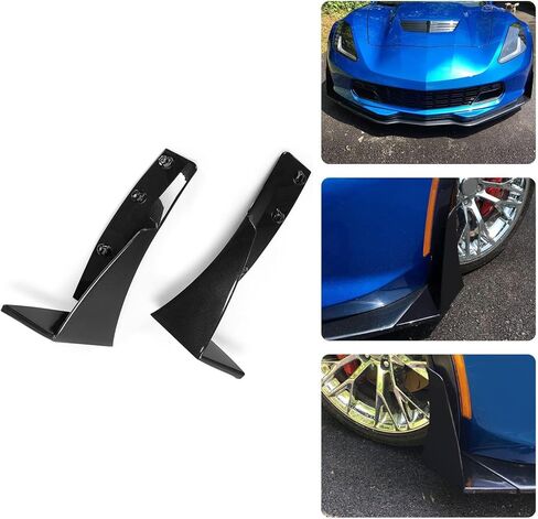 HECASA Front Bumper Lower Splitter Side Extension Winglets Compatible with 2014-Up Corvette C7 / EOS Z06 Stage 3 Style Replacement for 22922353 ABS Plastic Painted Light Gray Metallic Pair in Saudi Arabia