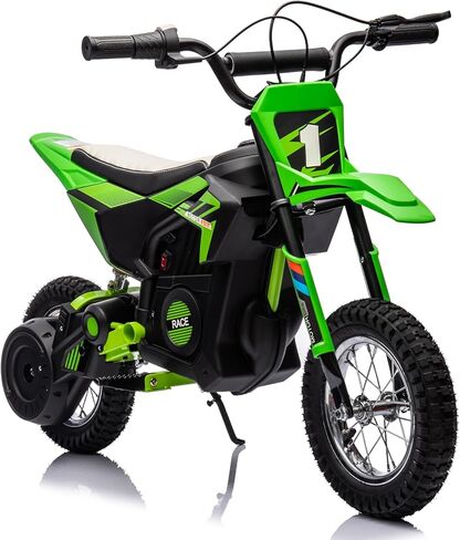 garveelife 24v للأطفال ركوب على دراجة نارية كهربائية على الطرق الوعرة، محرك 250 واط 13.6 ميل في الساعة سرعة الدراجة الترابية موتوكروس، مقعد جلدي، خنق قبضة ملتوية، تعليق معدني، إطارات مملوءة بالهواء للأطفال لعبة ركوب الخيل، أزرق in Kuwait