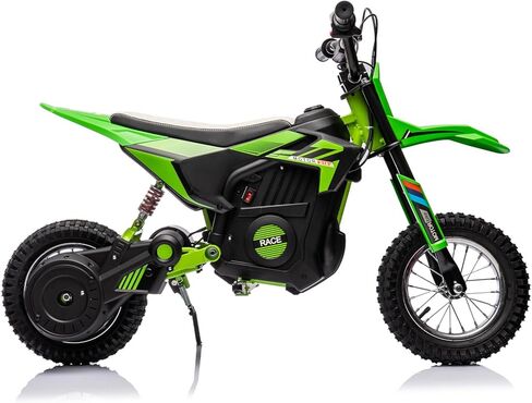 garveelife 24v للأطفال ركوب على دراجة نارية كهربائية على الطرق الوعرة، محرك 250 واط 13.6 ميل في الساعة سرعة الدراجة الترابية موتوكروس، مقعد جلدي، خنق قبضة ملتوية، تعليق معدني، إطارات مملوءة بالهواء للأطفال لعبة ركوب الخيل، أزرق in Kuwait