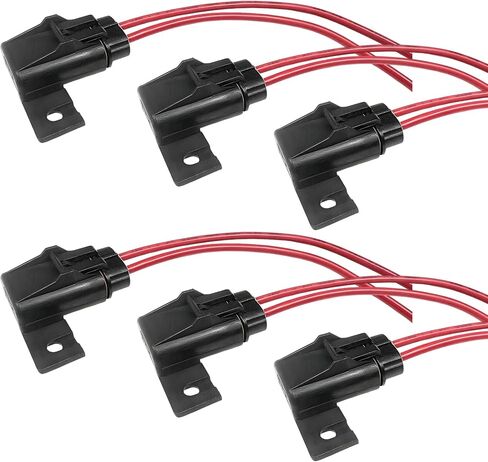 6 قطع حامل فيوز مضمن مع غطاء، حامل فيوز شفرة ATC/ATO مقاوم للماء 12AWG مع صمامات 30 أمبير، حاملات صمامات خطية 12 فولت للسيارات لحماية الدوائر والمعدات الكهربائية in Saudi Arabia