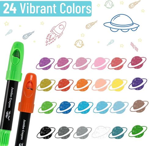 Mr. Pen- Jumbo Twistable Crayons, 24 Pack, Multicolor, Non-Toxic Washable Crayons, Christmas Gift in Saudi Arabia
