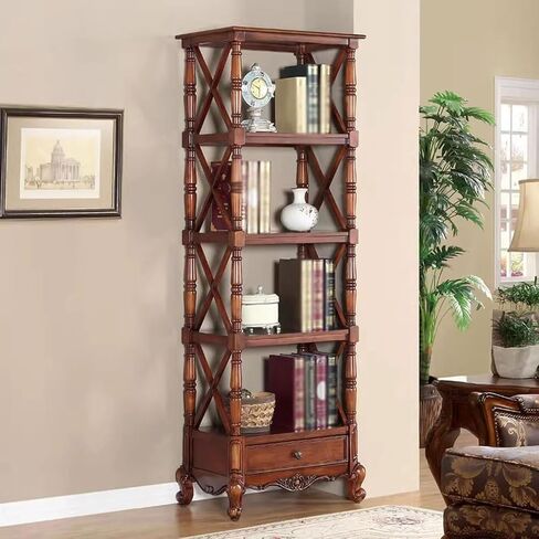 Bookshelf Living Room Retro Solid Wood Multi-Layer Bookshelf Home Entrance Decoration Storage Rack Bookshelves and Bookcases in Saudi Arabia