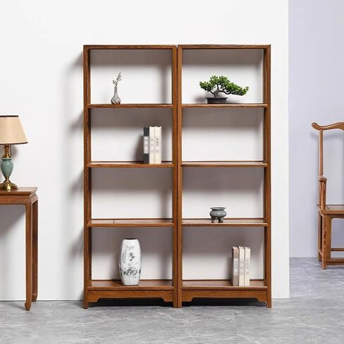 Bookshelf Chinese Style Solid Wood Floor Rack Home Entrance Partition Bookshelf Bookshelves and Bookcases in Saudi Arabia
